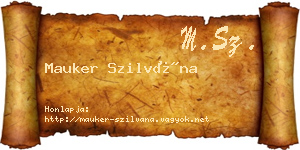 Mauker Szilvána névjegykártya